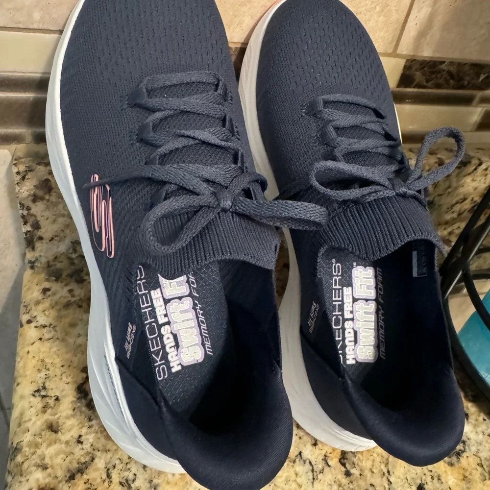 Skechers Navy Blue Athletic Slip-On Sneakers